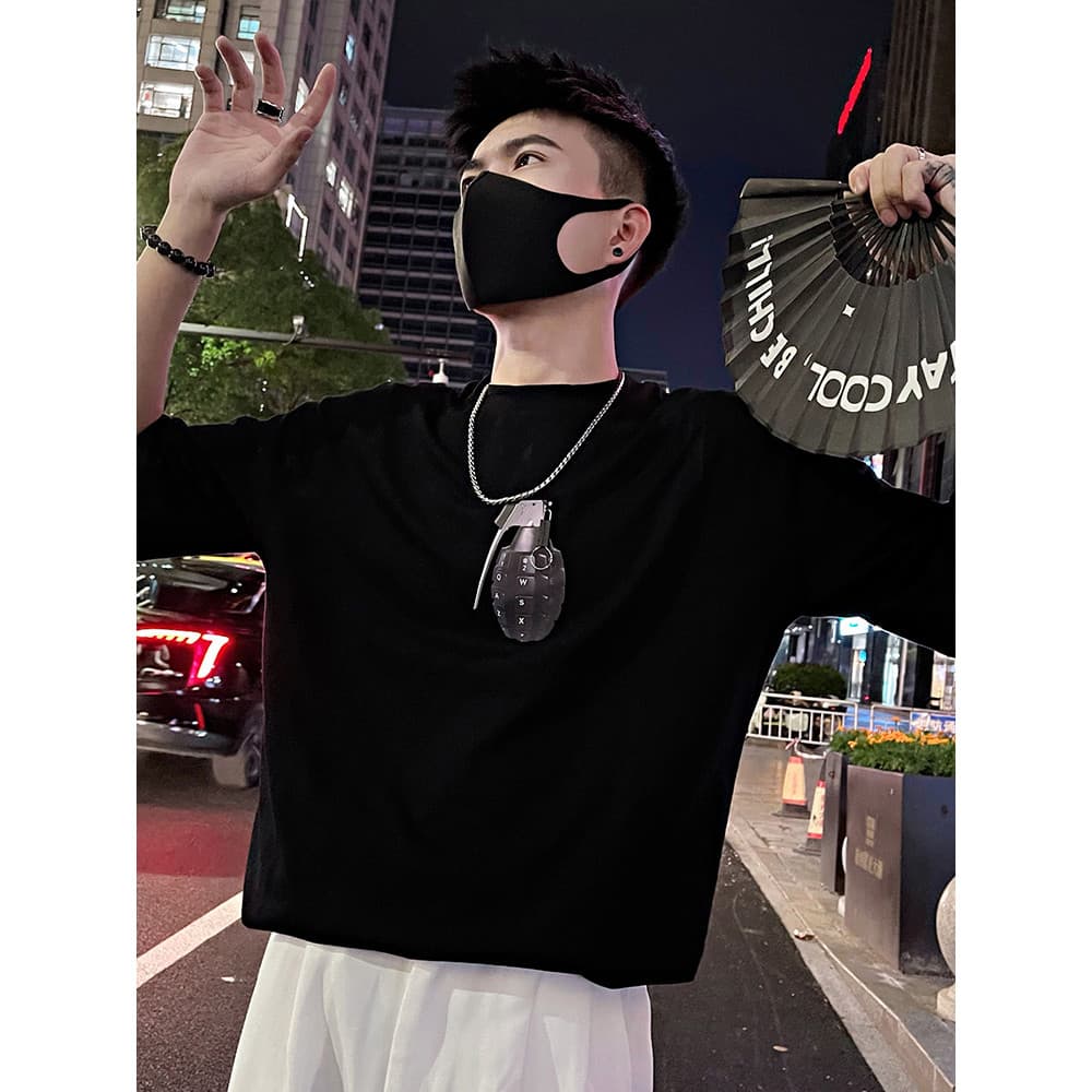 Verão impresso camiseta de manga curta masculina ins Street Wear rufião bonito meia manga masculina topo 2023 novo estil