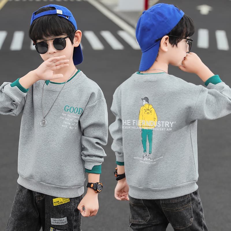 Bala roupas infantis meninos moletom primavera outono infantil velo-velo na moda solto Bo