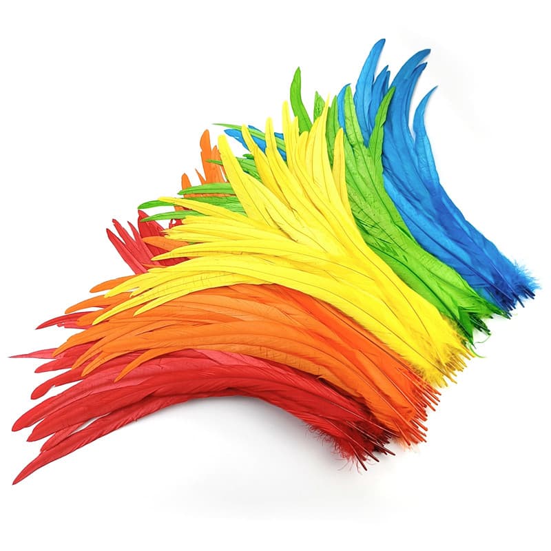 20 peças de coroas de penas de cauda de galo, artesanato para decoração de carnaval, acessórios de penas longas naturais