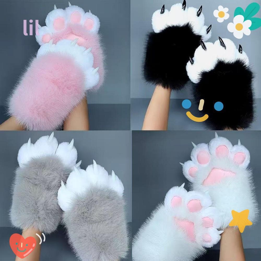 Luvas de Pata de Gato LIL, Luvas de Cosplay de Personagem de Desenho Animado com Efeitos Sonoros, Presente de Animal de