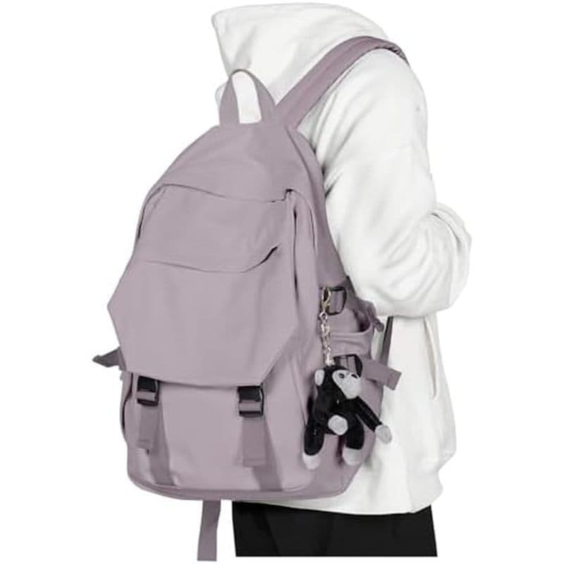 Mochila Escolar Coowoz Para Homens E Mulheres , Universitária À Prova D'água , Leve , Preta , Bolsa Livros Casual Menino