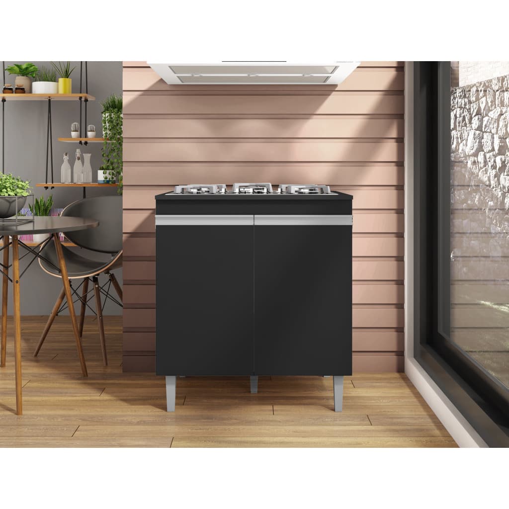 Balcão Cooktop Andréia 80cm Gabinete Cozinha Moderno