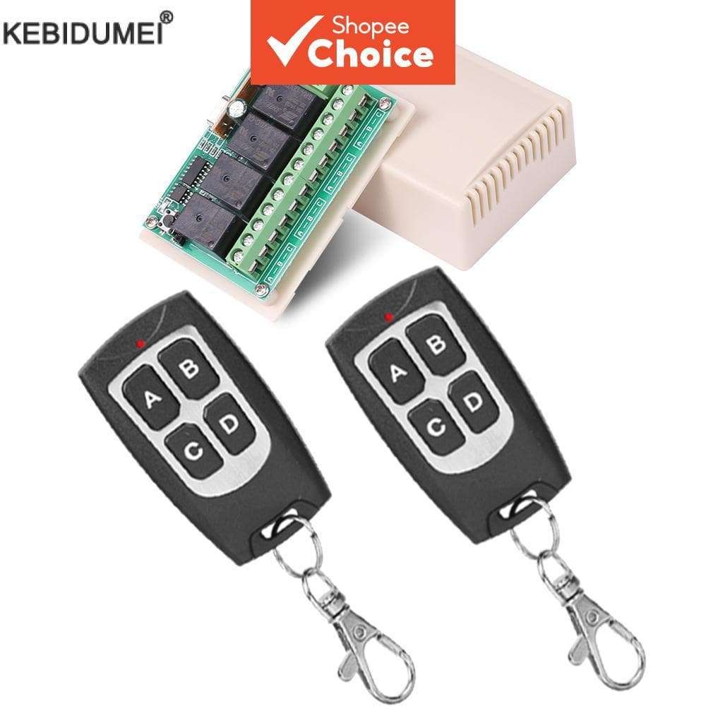 Interruptor de Controle Remoto Universal Sem Fio DC 12V 4CH Módulo Receptor de relé Com Transmissor RF de 4 canais 433