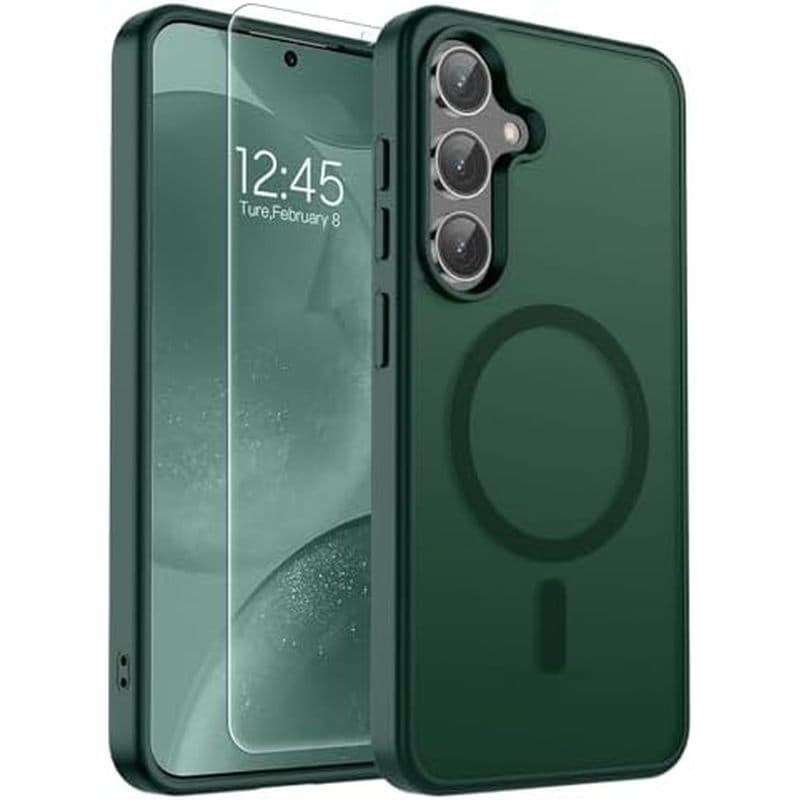 SUPFINE Magnético Para Samsung Galaxy S24 Case/S25 Com Protetor De Tela , (Ímãs Integrados) (Proteção Contra Quedas De N