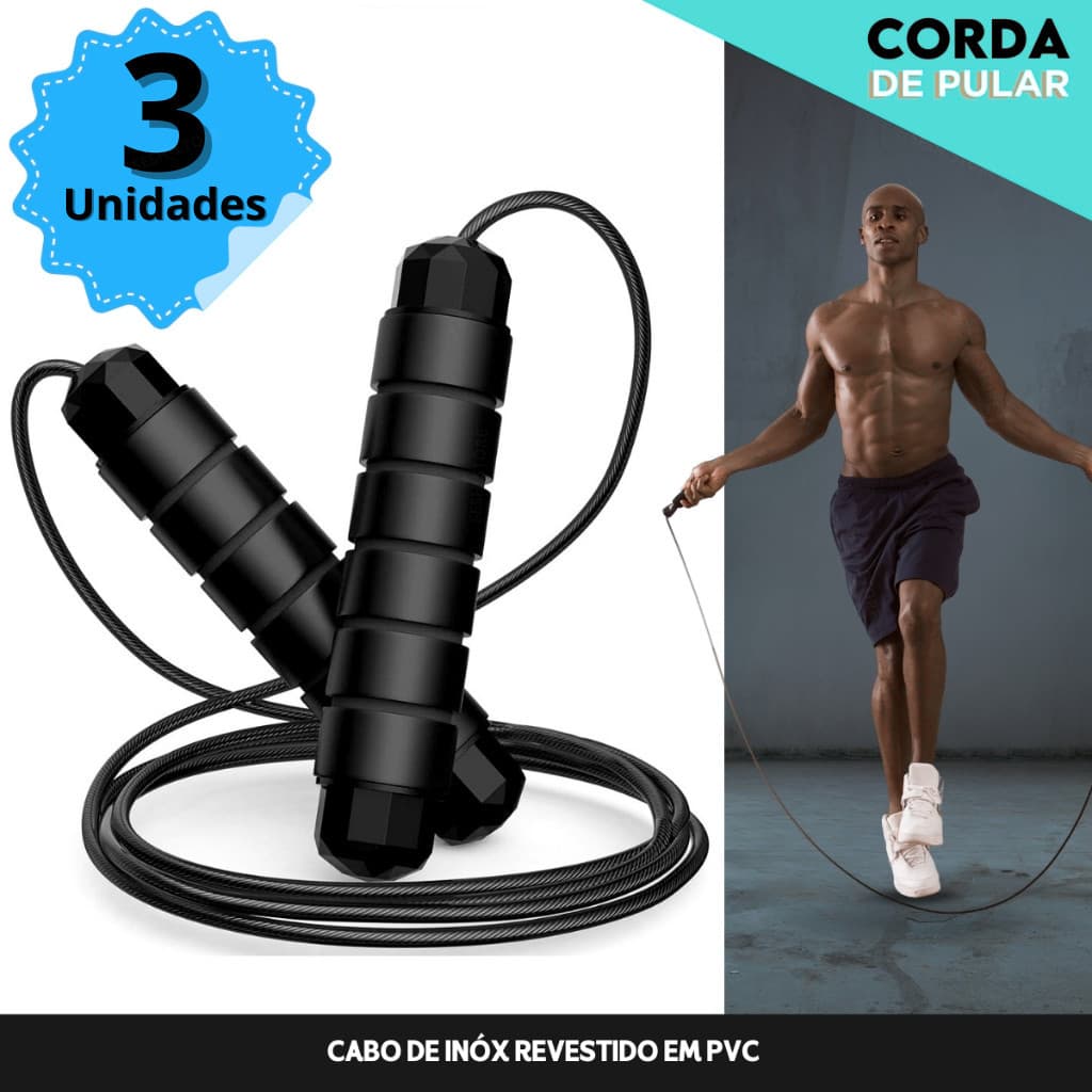 Corda de Pular Profissional 3M | Crossfit A Prova D'agua Emagrecimento e Alta Performance Pegada Ergonômica