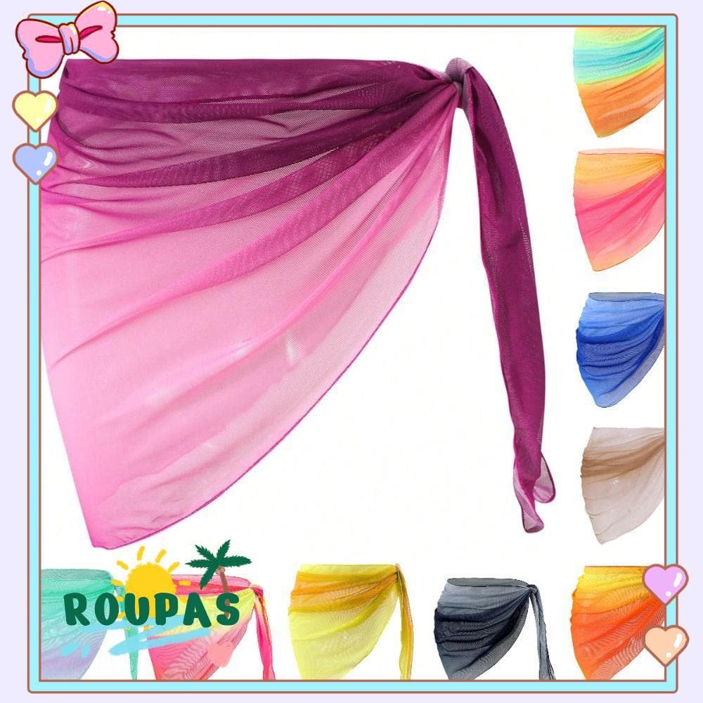 Vestido De Praia ROUPAS , Coberturas De Maiô De Tecido Transparente De Material Chiffon , Sarongues Respiráveis De Secag