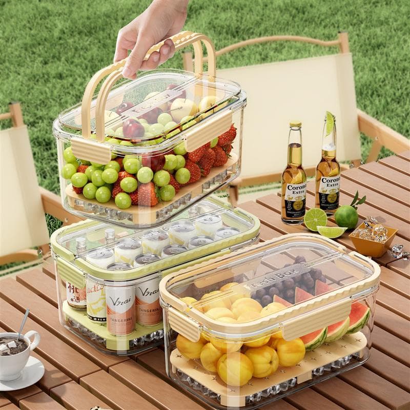 Lancheira de frutas e frutas, caixa portátil para preservação de frutas, acampamento ao ar livre, piquenique, Sub-fabric