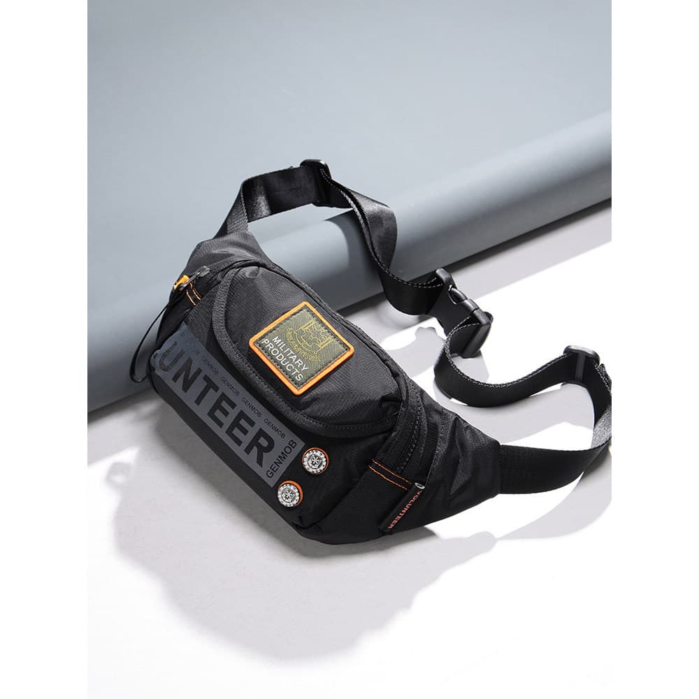 Street Wear bolsa de peito masculina 2024 novo estilo preto All-Match mochila grande capacidade à prova dwaterproof água