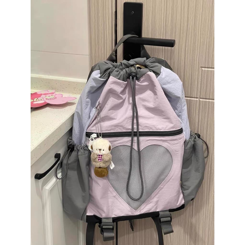 Leve pêssego coração Design caminhadas ao ar livre escalada mochila grande capacidade saco de acampamento viagem saco de