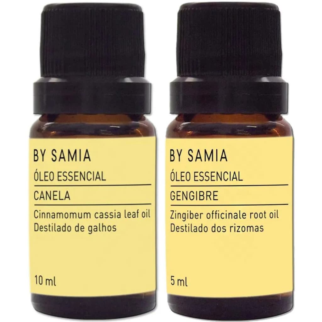 Kit 2 Óleos Essenciais By Samia Canela e Gengibre 100% Puros