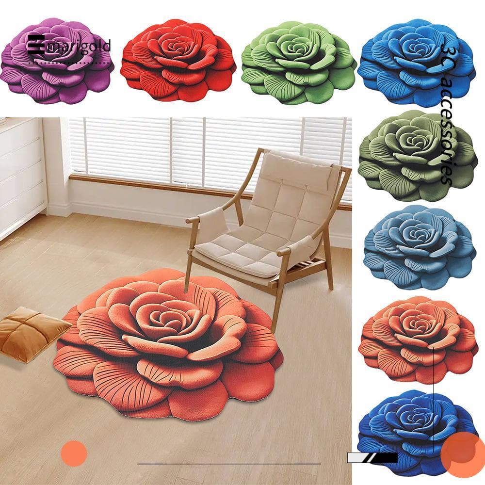 Tapete De Flor De MARIGOLD , Peônia Macia Antiderrapante , Cobertor Absorvente Em Formato Especial 60x60cm/100x100cm