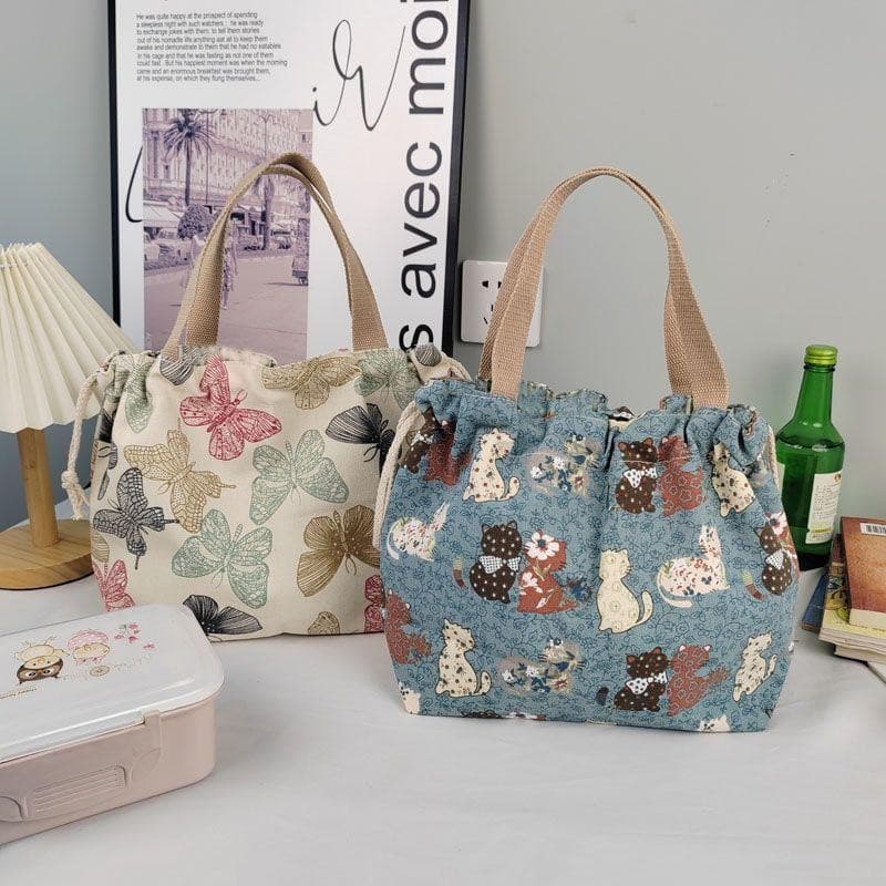 Bolsa de Lona Estampada Moderna, Bolsa Grande Capacidade, Bolsa para Almoço para Trabalhadores de Escritório
