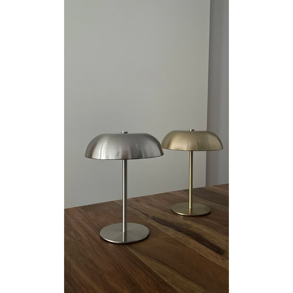 Abajur Luminária Cromado De Mesa Cogumelo USB Recarregável LED Touch Quarto Sala Estudo Leitura