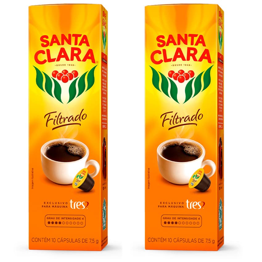 Kit 20 cápsulas Café Filtrado Clássico Santa Clara (2 caixas)