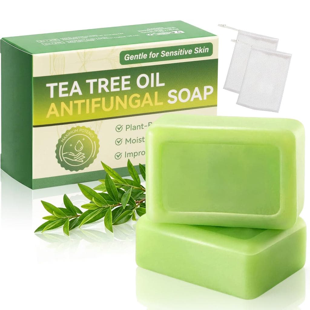 2 Peças de Sabonete de Tea Tree, Sabonete em Barra com Óleo de Tea Tree, Sabonetes Naturais para Pés e Corpo para uma Pe