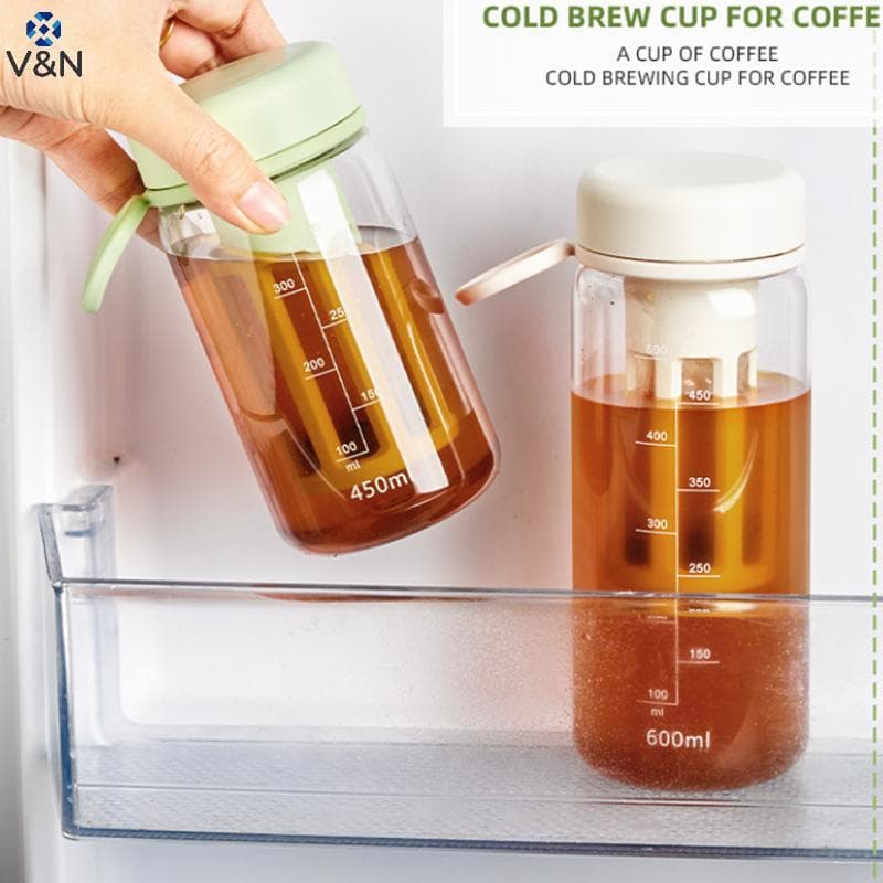 (V & N) 450/600/1000ML Copo De Grande Capacidade Gotejamento Pote De Fermentação Fria Chá Gelado Cafeteira Garrafa Portá