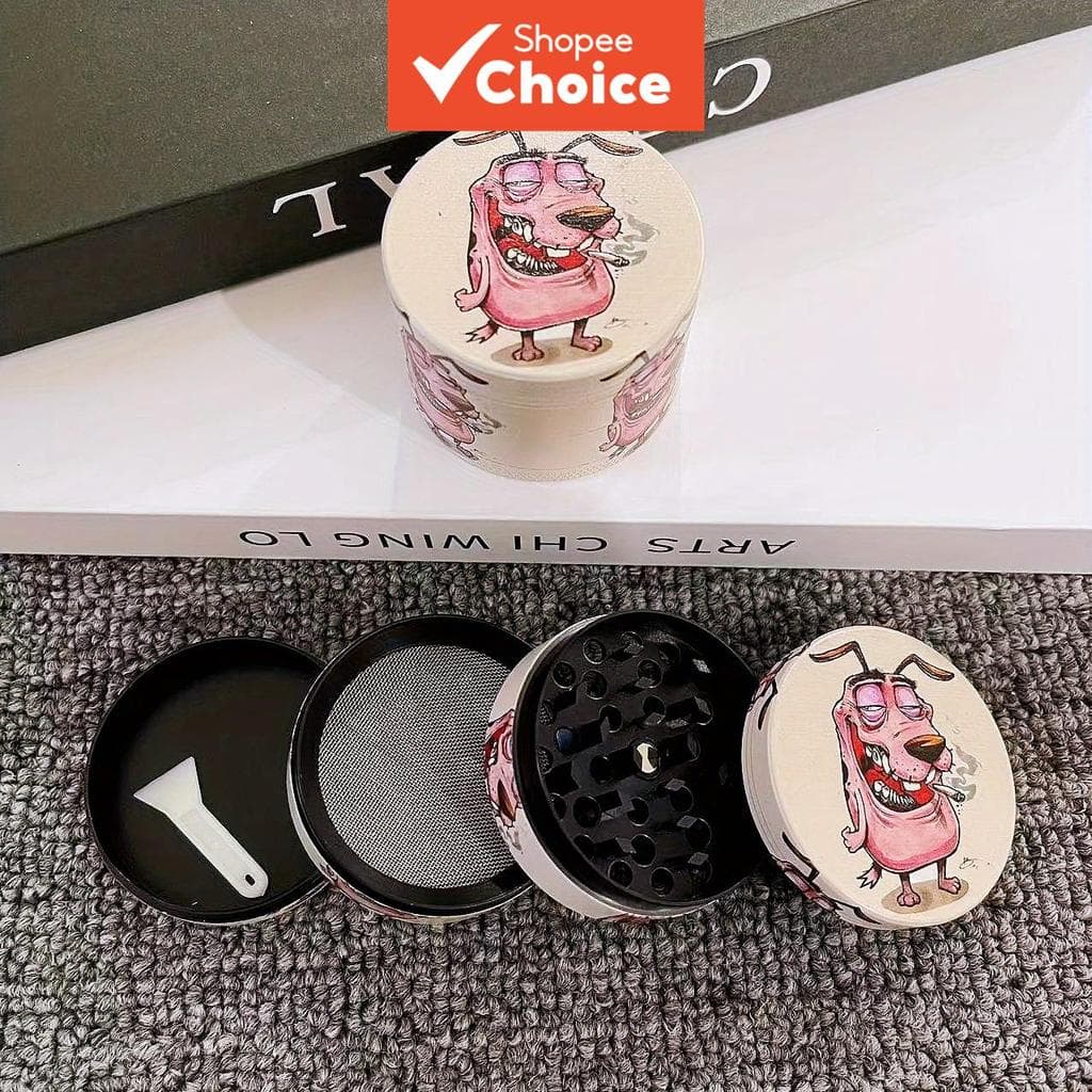 Moedor Manual De Especiarias Com Padrão De Cachorro De 50 Mm , Triturador De Tempero De Liga De Zinco De 4 Camadas Para