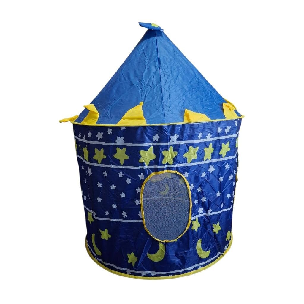 Barraca Divertida Castelo Infantil Dia Das Crianças Festa Do Pijama Tenda Portátil Castelinho Azul