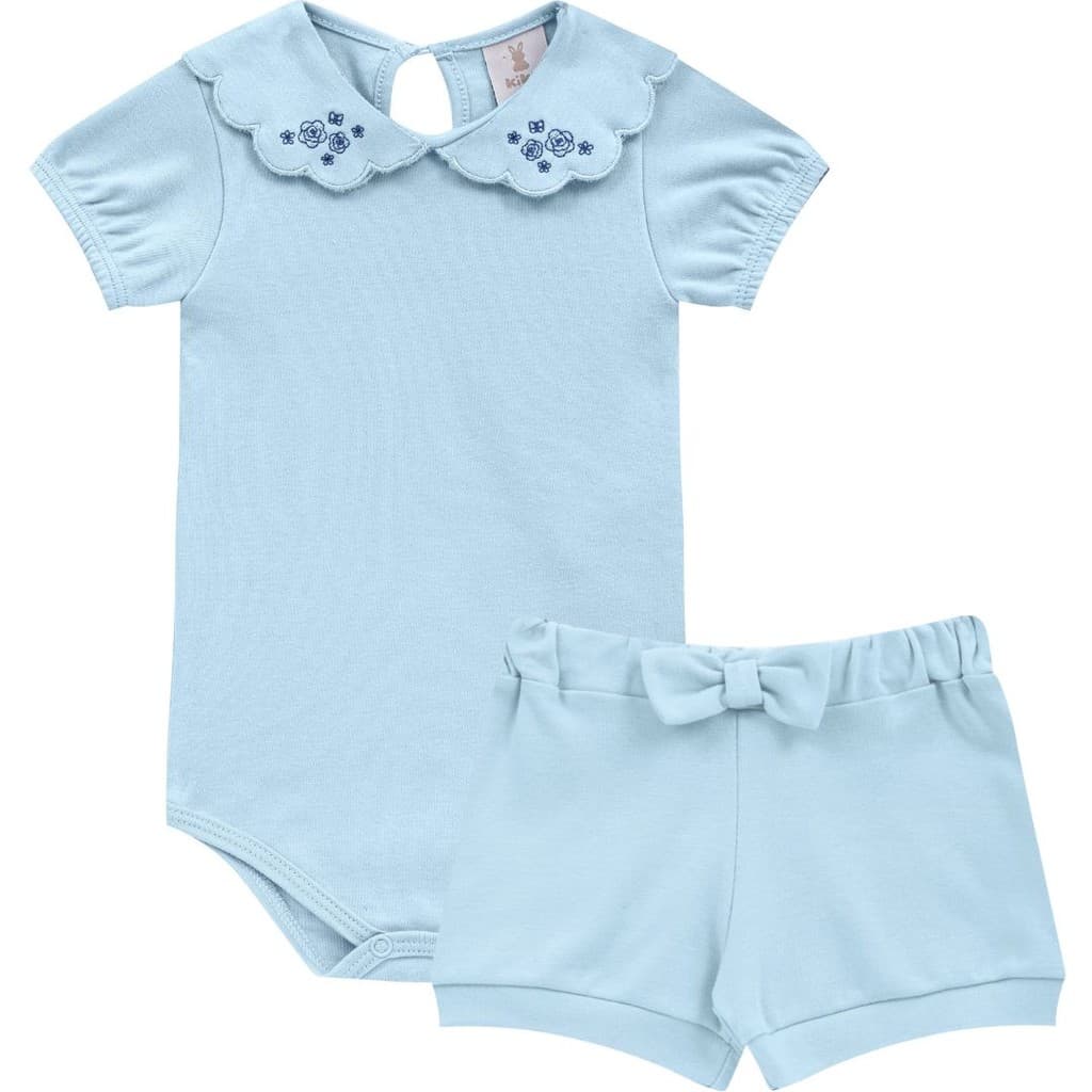 Conjunto Bebê Kiko Baby Garden Classic | Body + Shorts Em Suedine
