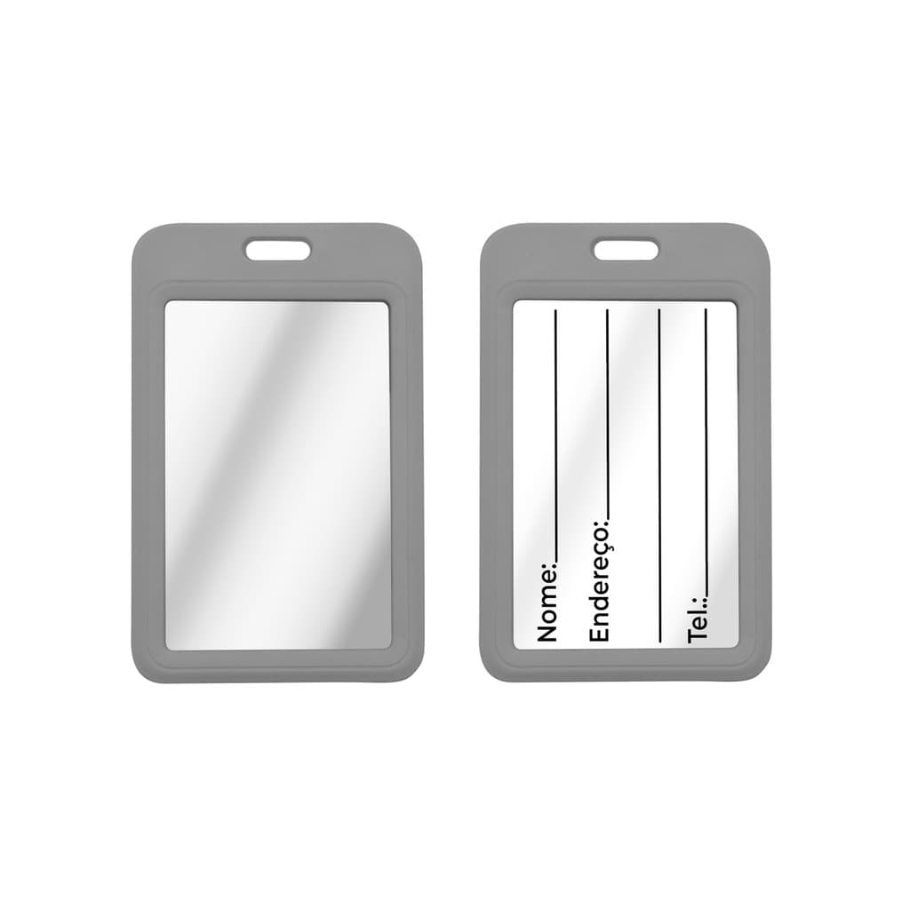 Porta Crachá e Credencial Vertical  Para Eventos e Trabalho - Cinza