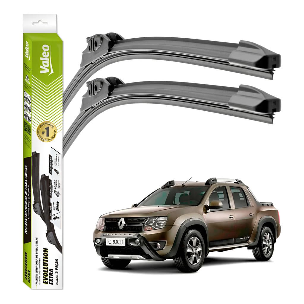 Palhetas Limpador Parabrisa Valeo Duster Oroch 2015 A 2020