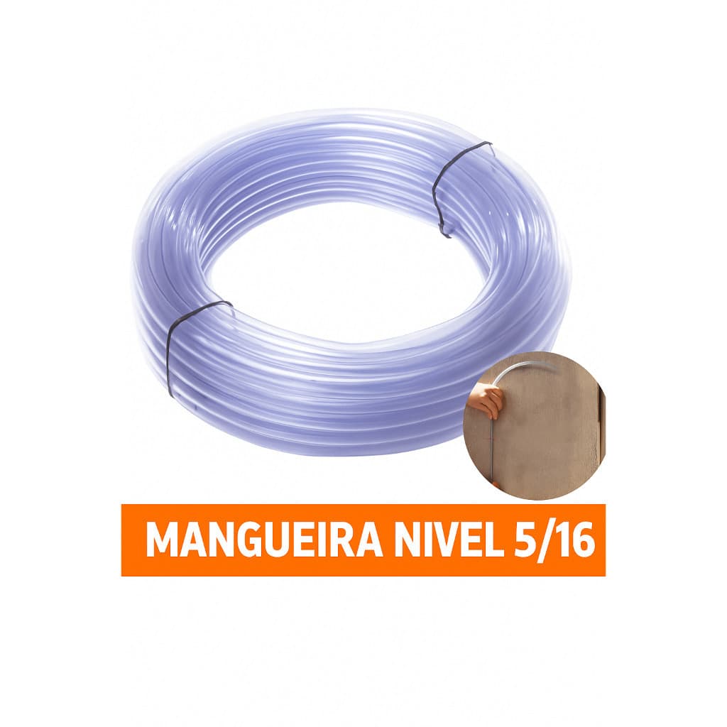 Mangueira Nivel Pedreiro Silicone 5/16 Transparente Alta Precisão Construção 2m 3m 5m 10m 20m