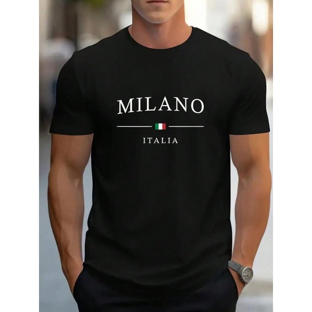 Camiseta Masculina Milano Italia Blusa 100% Algodao Camisa Malha Premium