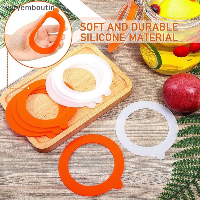 bouti 5Pcs Junta De Silicone Vedações Herméticas Anéis À Prova De Vazamento De Latas Para Frasco De Vidro bo