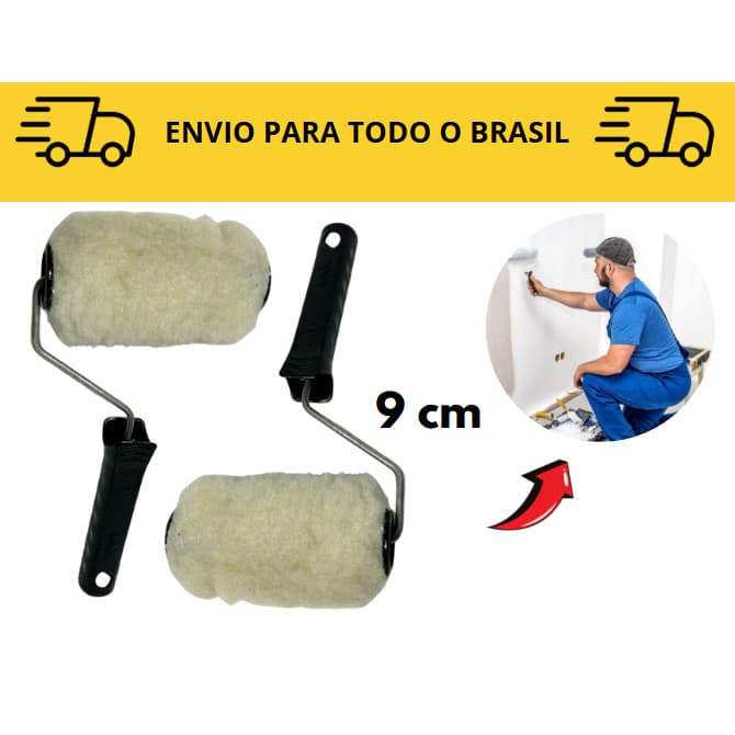 Rolo de pintura / rolo de lã sintetica / rolo para acabamento 9cm