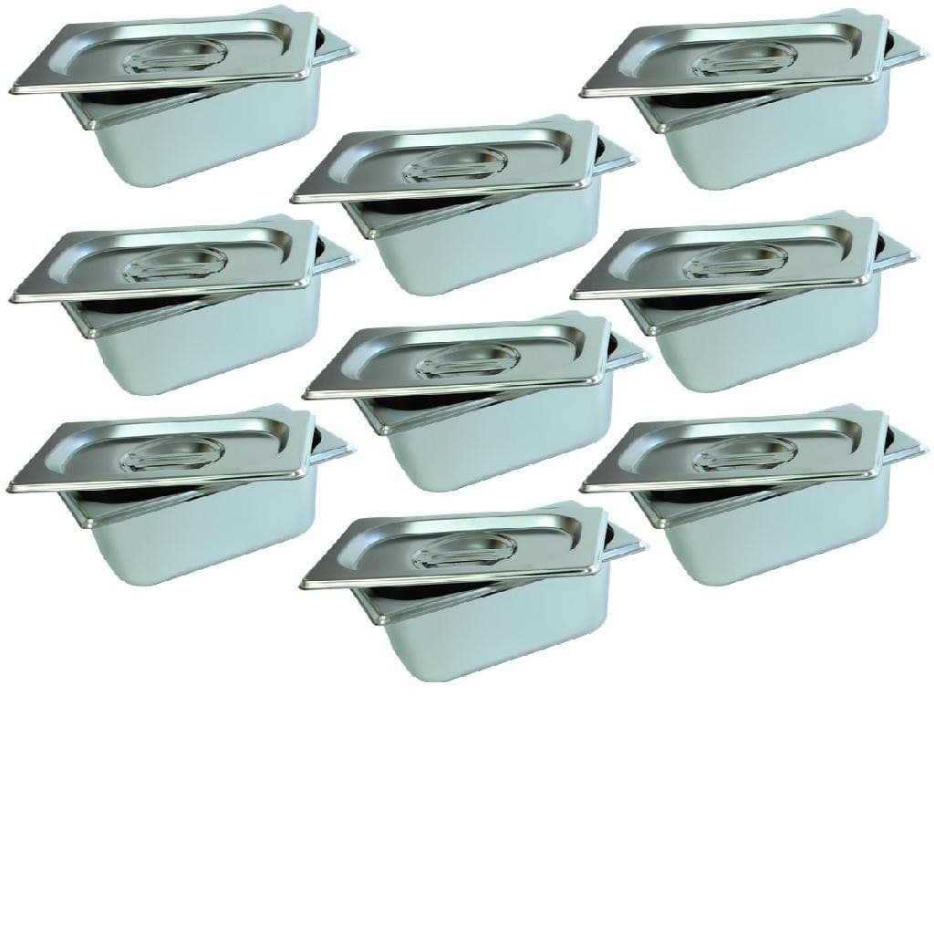 9 Cuba Gastronomica Inox Com Tampa 1/9x65 Gn Buffet Cozinha