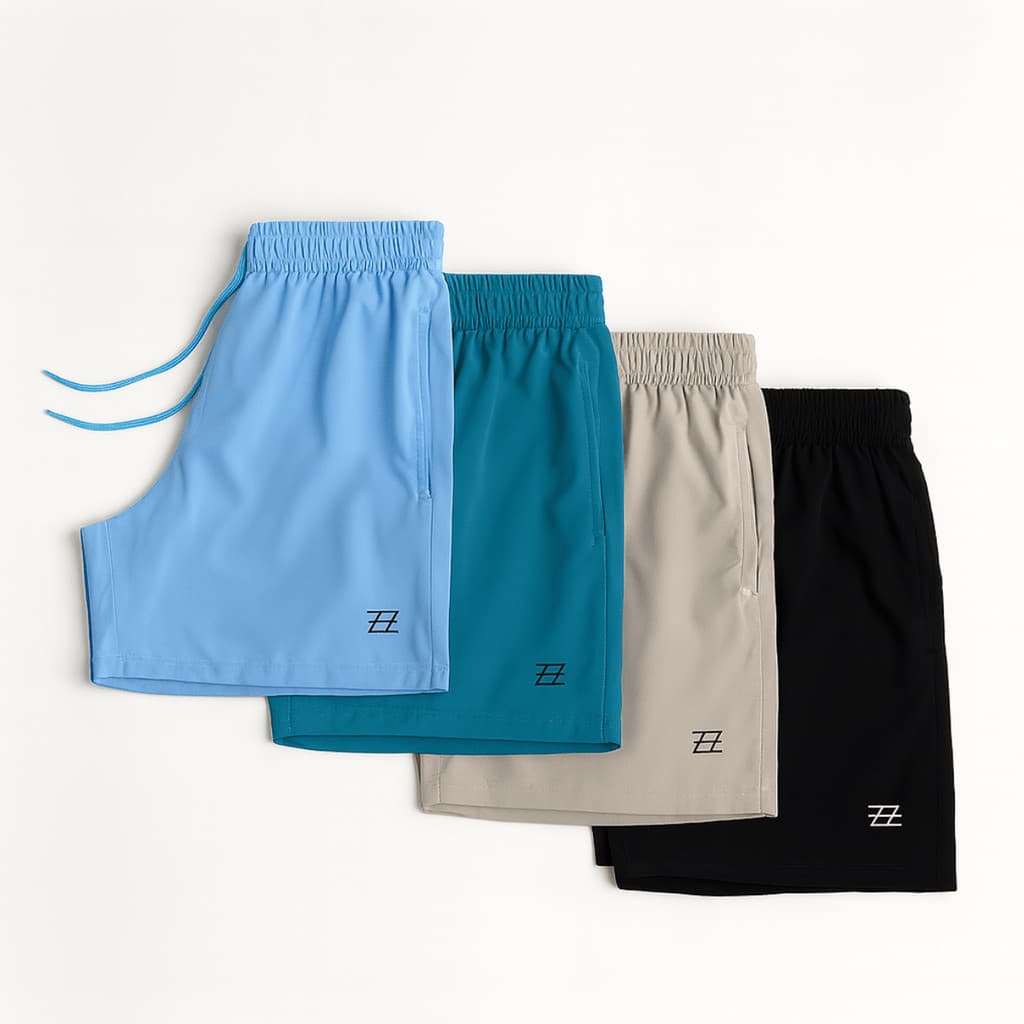 Kit 4 bermudas masculina academia praia treino corrida confortável linha premium lisas