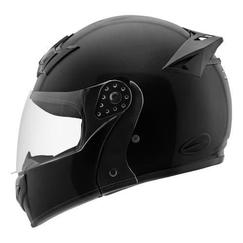 Capacete Moto Robocop Preto Carbono Escamoteável Gladiador Preto Sólido 60