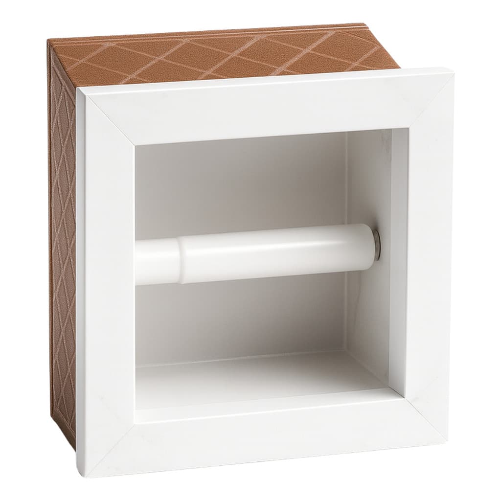 Porta Papel Higiênico Cerâmica Marmorizado Envio 3 Horas Branco