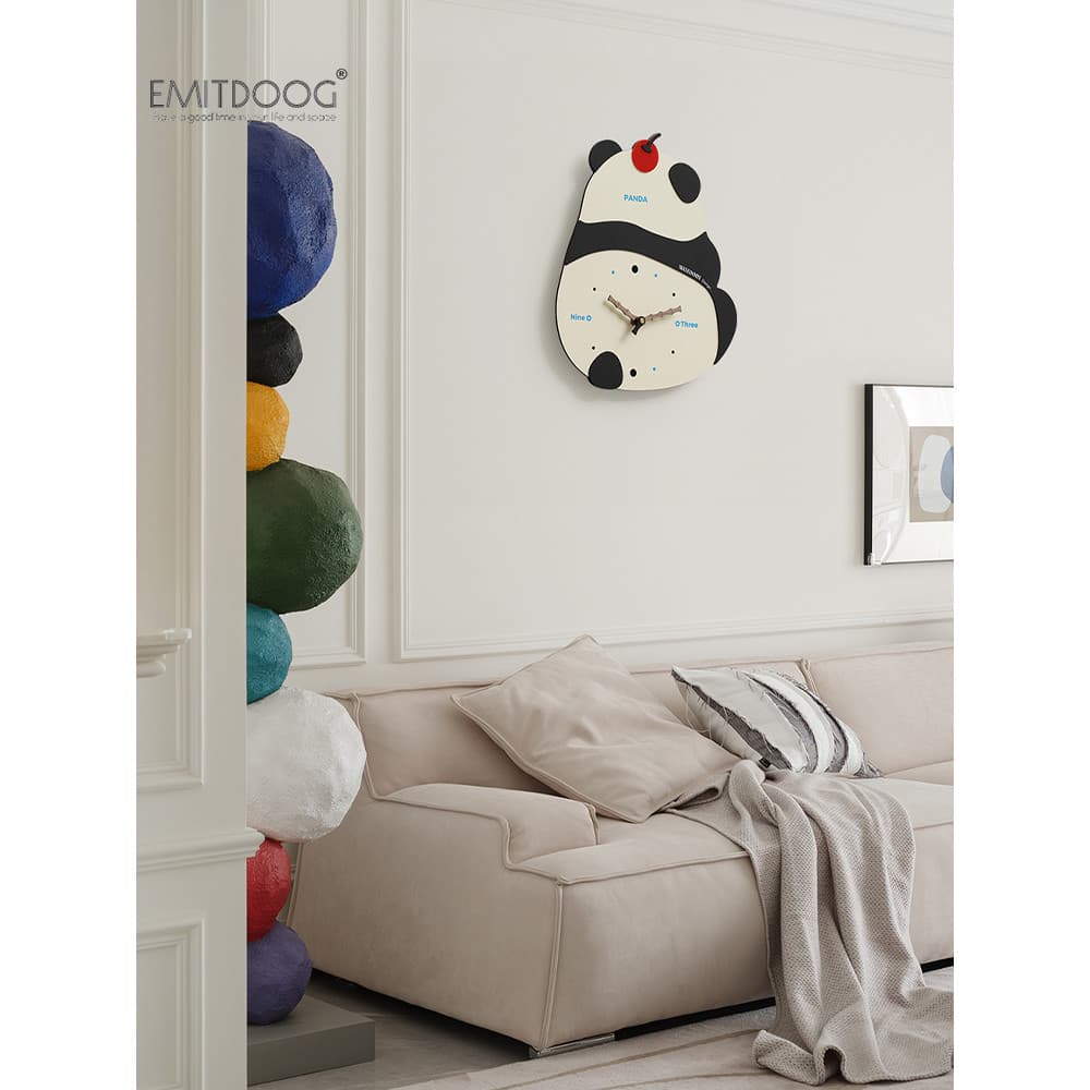 EMITDOOG Marca Coreana Panda Relógio de Parede Sala de Estar 2026 Novo Estilo Moderno Relógio Criativo Relógio de Parede