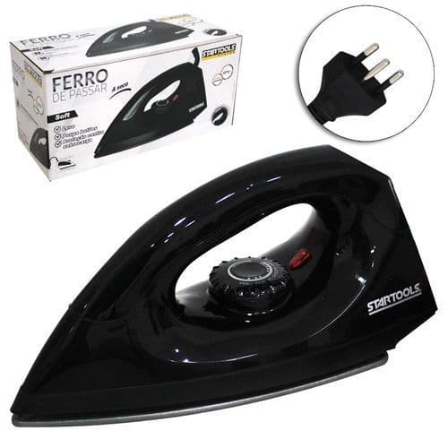 Ferro Passar Roupas Seco Leve Antiadherente Design Moderno 220V Preto