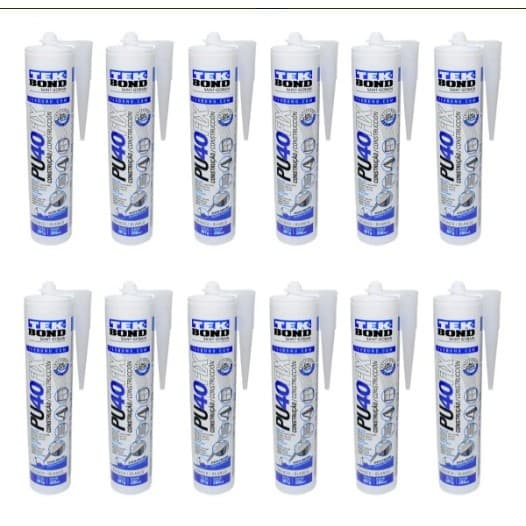 Kit 12 Un Pu40  Adesivo Multi Uso Branco Tek Bond
