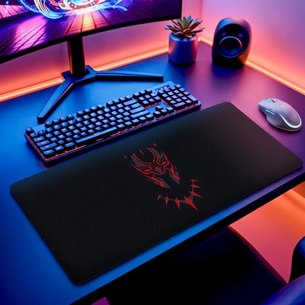 MousePad Grande Marvel HQ Heroi 80x30 Extra Grande Emborrachado Gamer Geek