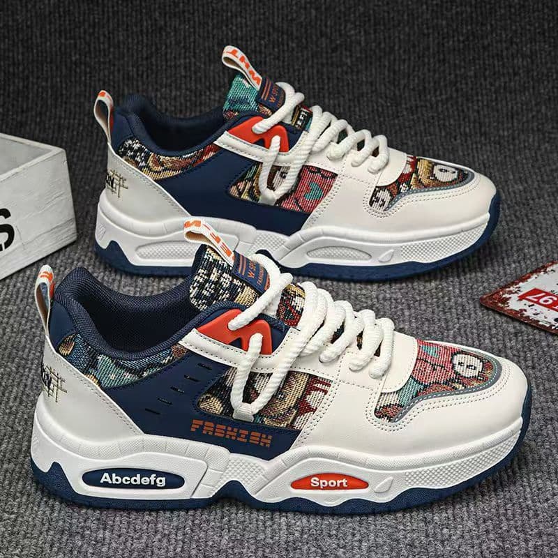 Tênis masculino estilo inverno novo estilo de sola grossa juventude aumentado respirável All-Match Casual lona papai sap
