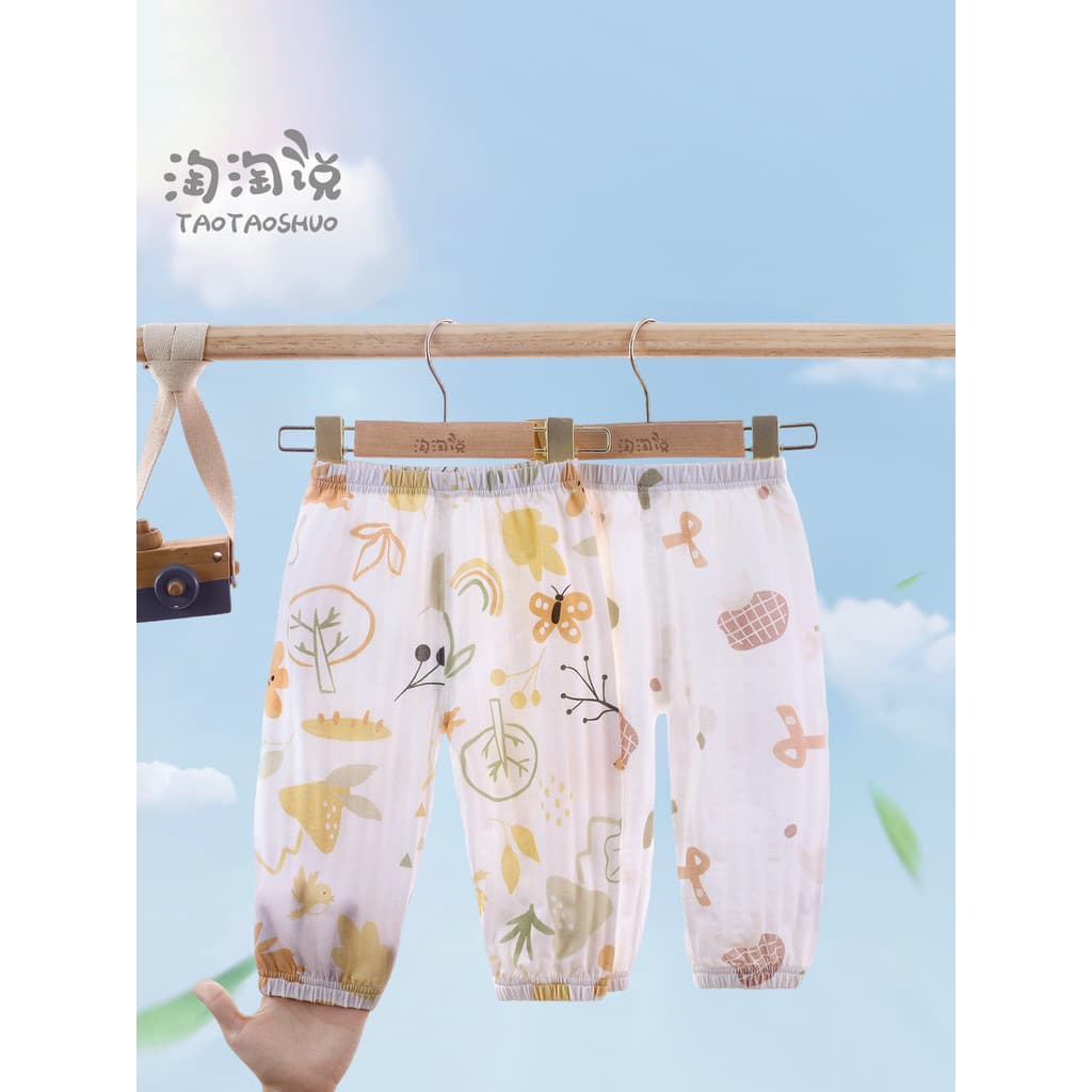 Calça de verão para bebê com virilha aberta