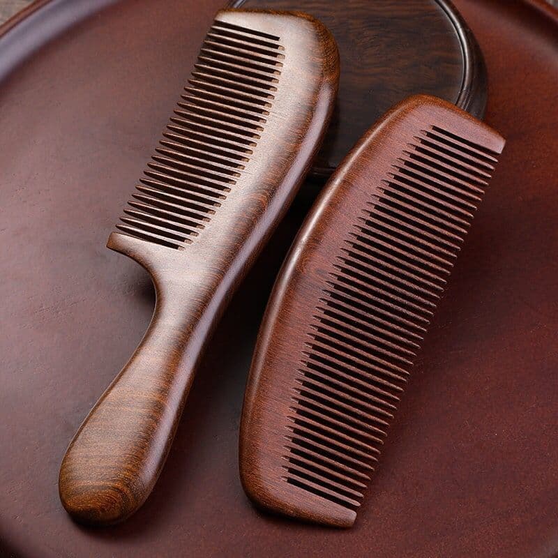 Pente de ébano doméstico feminino Anti-estático perda de cabelo pente de madeira masculino grande pente de ondulação de