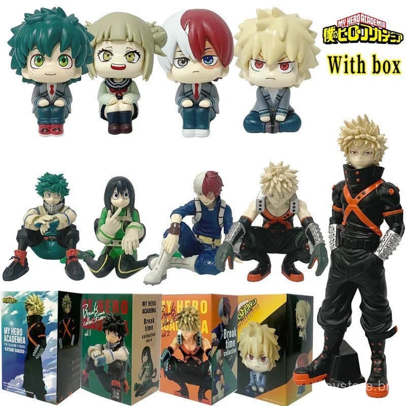 Em estoque, novas figuras de anime My Hero Academia: Midoriya Izuku, Bakugo Katsuki, Uraraka, Uraraka, brinquedos infant