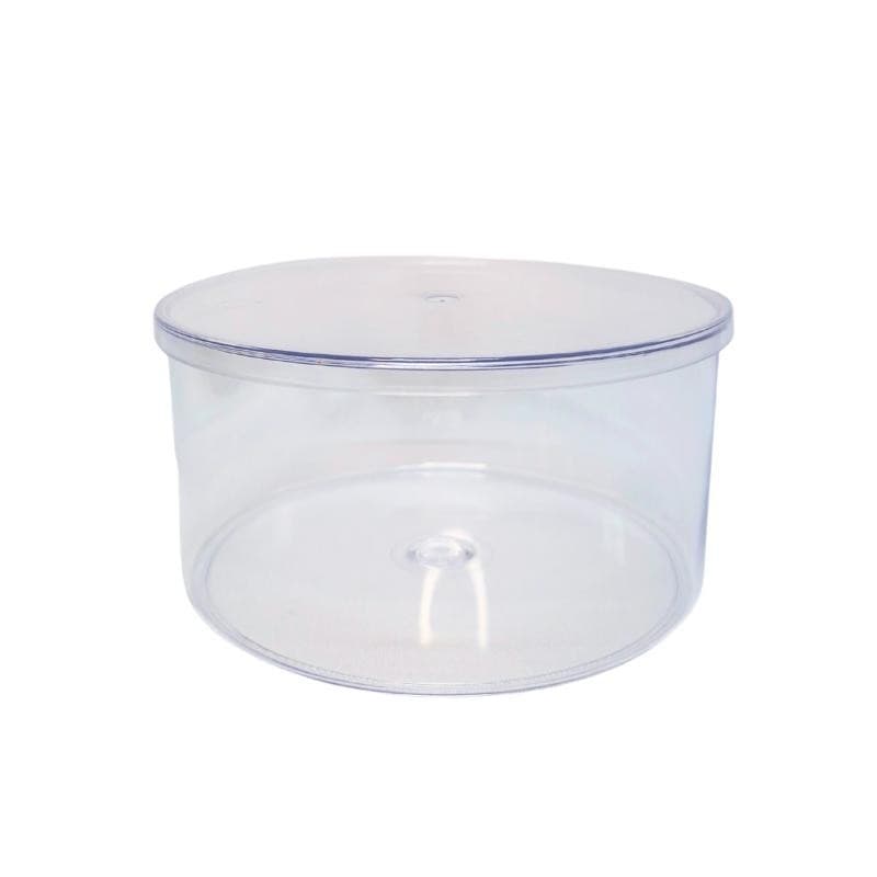 Caixa Acrílica Redonda Cake Box 950 Ml Cristal Com Tampa