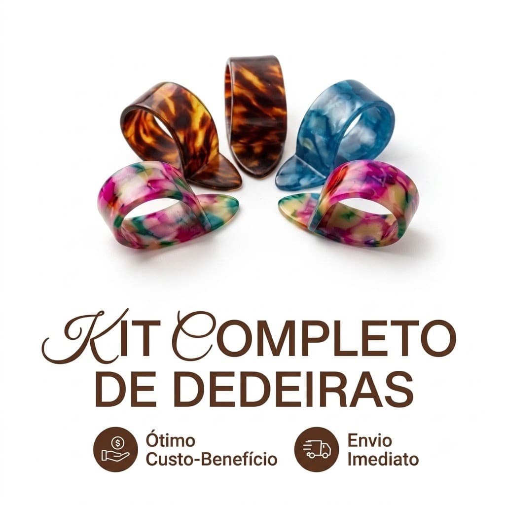 Dedeira Violão Viola Caipira Kit 5 Unidades Dedal Tamanho Médio