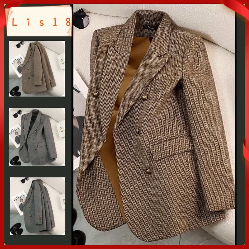 2026 Outono/Inverno Novo Blazer Feminino Multifuncional Com Decote Em V , Casual Curto Francês Negócios B
