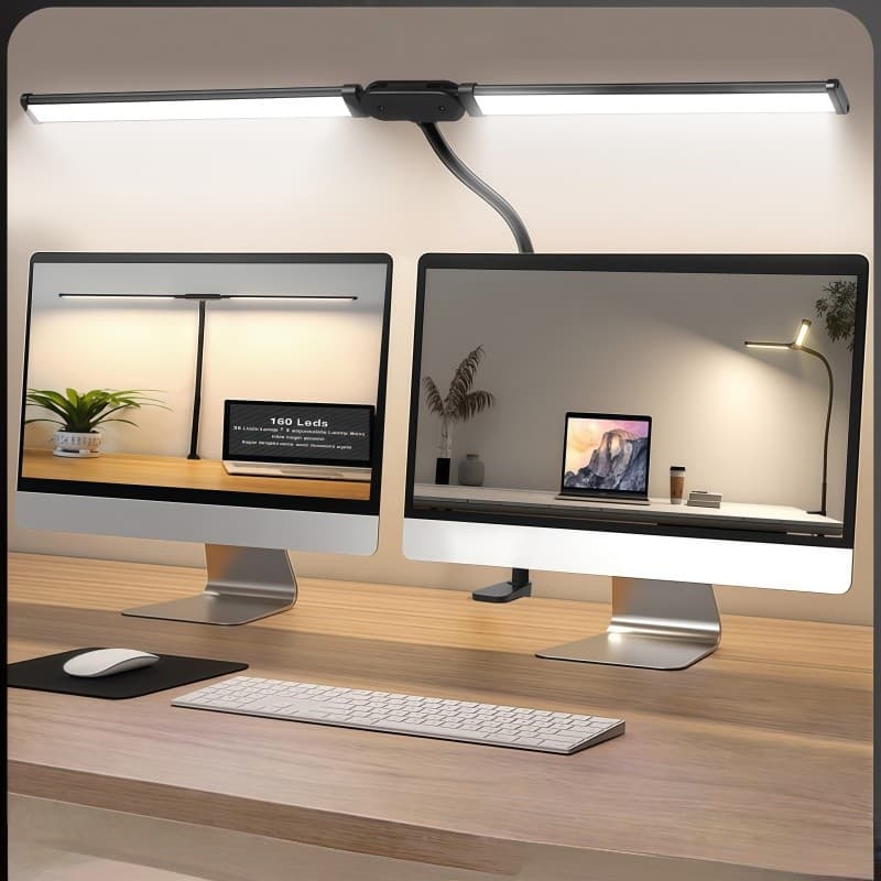 Luminária de mesa LED para casa e escritório com braço flexível ajustável tipo pescoço de ganso.