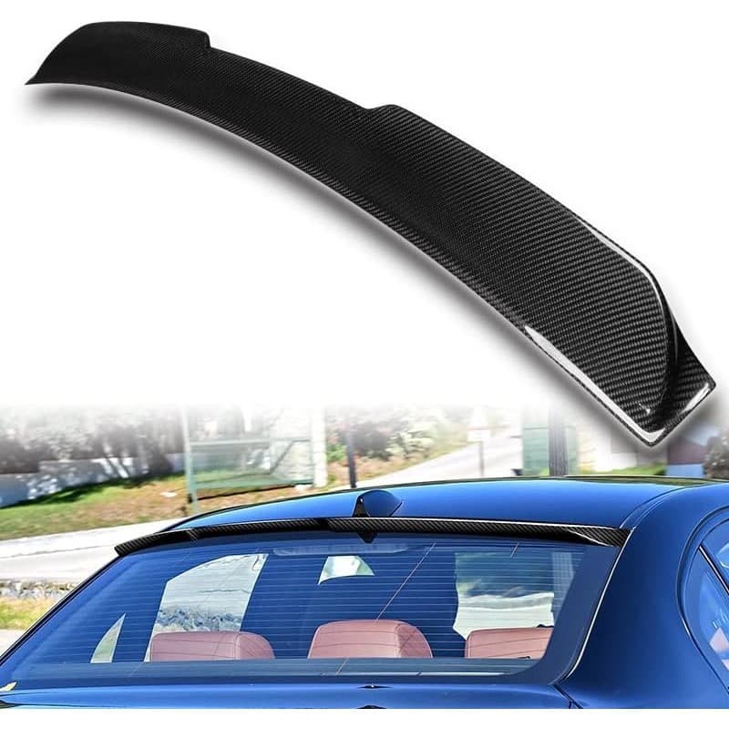 HYPERSPEED Real Fibra De Carbono Traseiro Telhado Janela Viseira Spoiler Asa Adequado Para BMW Série 5 E60 Sedan 2004 20