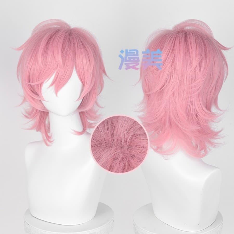 Anime Yarichin B Club Ayato Yuri Peruca Cosplay 40cm/35cm Rosa Perucas Curtas Resistente Ao Calor Cabelo Sintético