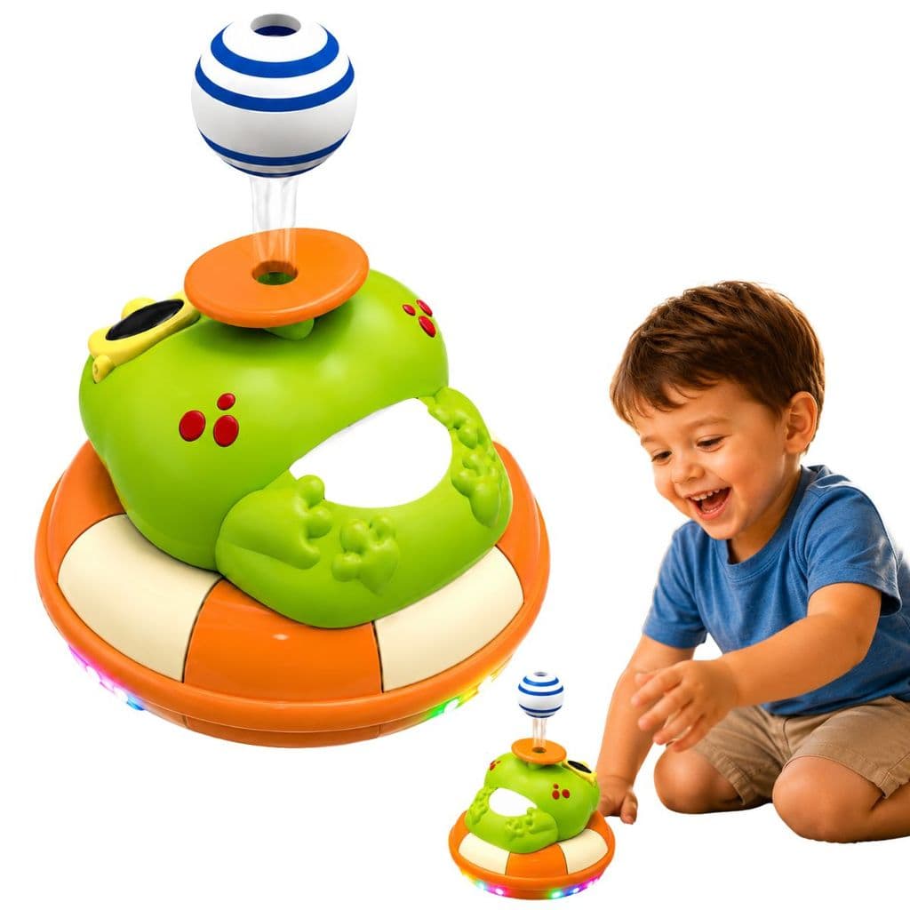 Brinquedo Soprador De Bolinhas Sapinho Musical Com Luz LED