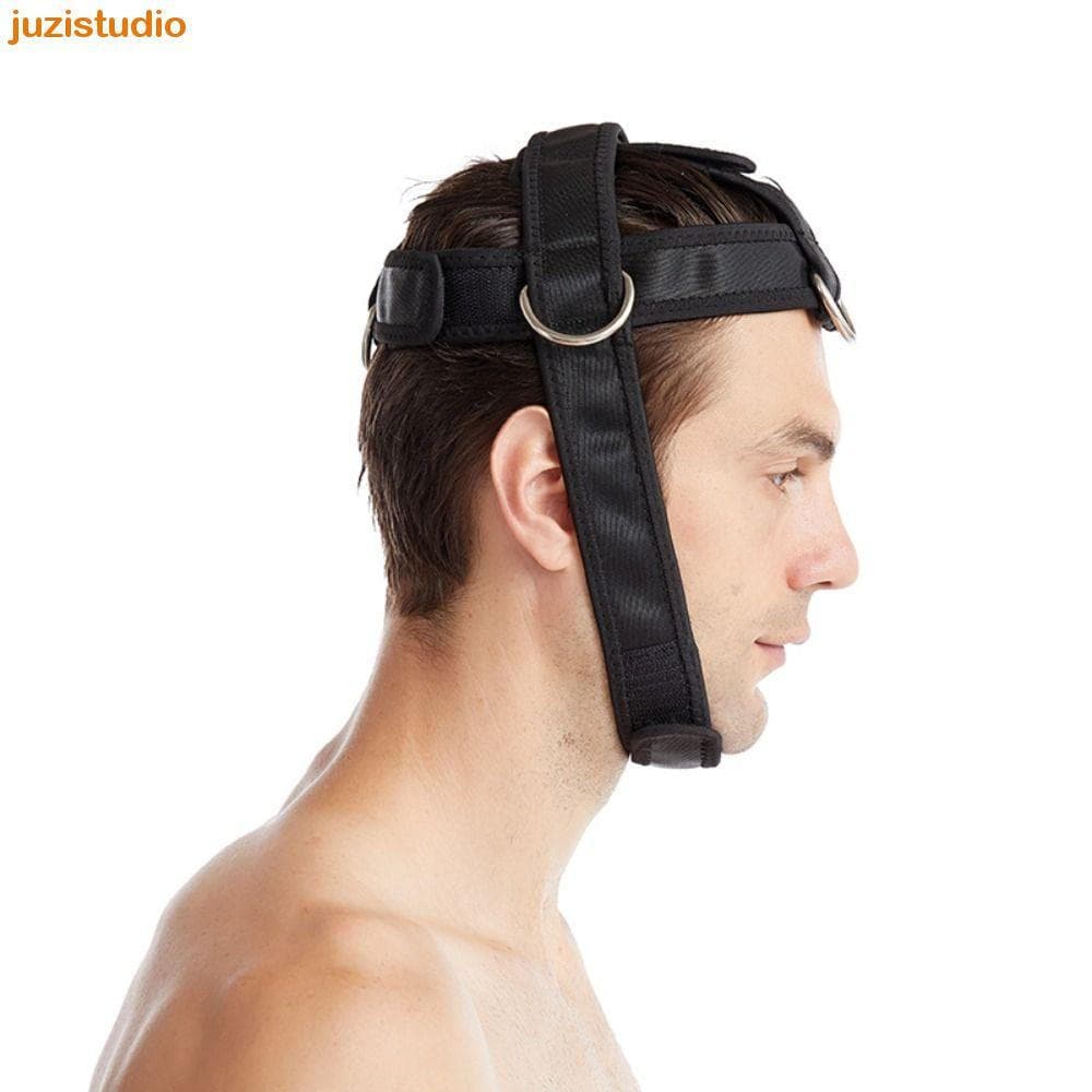 JUZISTUDIO Treinador Muscular De Pescoço , Arnês De Treinamento De Cabeça Elástica Cervical De Nylon , Equipamento De Fi