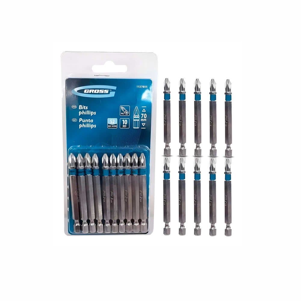 Jogo Ponteira Ph2 Bits Gross 90mm Imantada C/ 10 Unidades